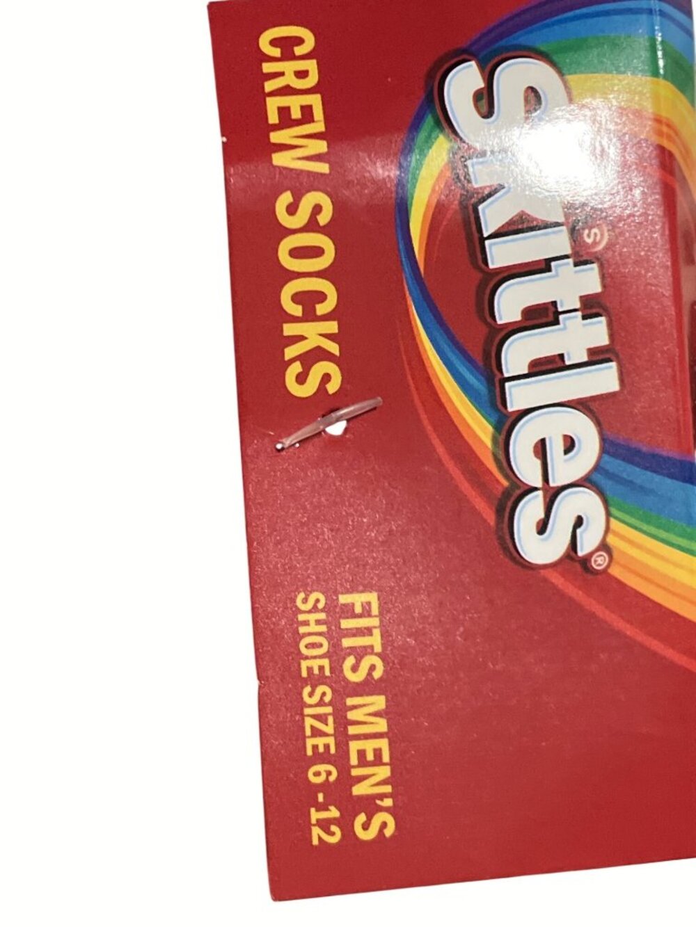 Skittles Crew Socks Fits Mens Shoe Size 6-12 Red Multicolor Candy Design - Picture 5 of 9